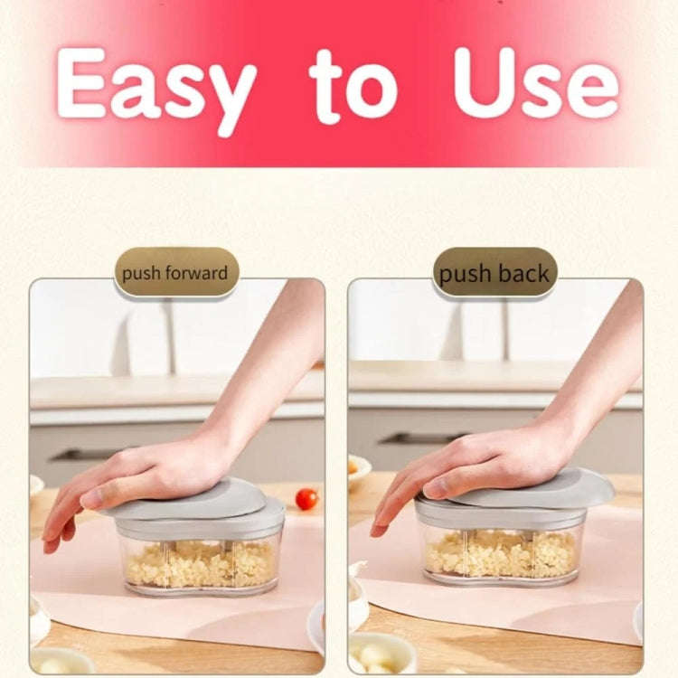 Hand-pushed Garlic Cutter Manual Food Processor Vegetable Chopper(Green)