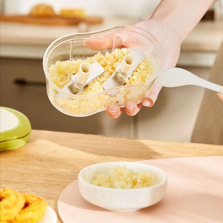Hand-pushed Garlic Cutter Manual Food Processor Vegetable Chopper(Green)