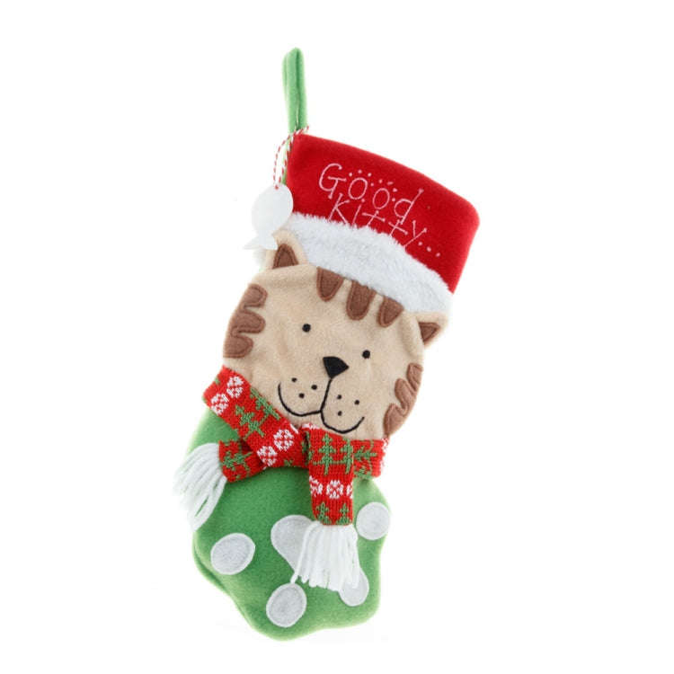 Model D Large Cat Sock Christmas Decoration Hanging Gift Bag Pet Candy Bag