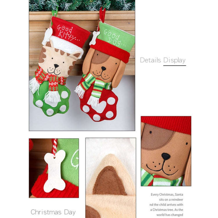 Model D Large Cat Sock Christmas Decoration Hanging Gift Bag Pet Candy Bag