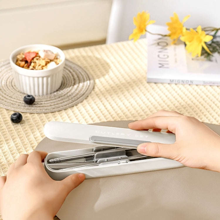 Portable Spoon Chopsticks Cutlery Set with Storage Box For Students, Office Workers and Camping(W...