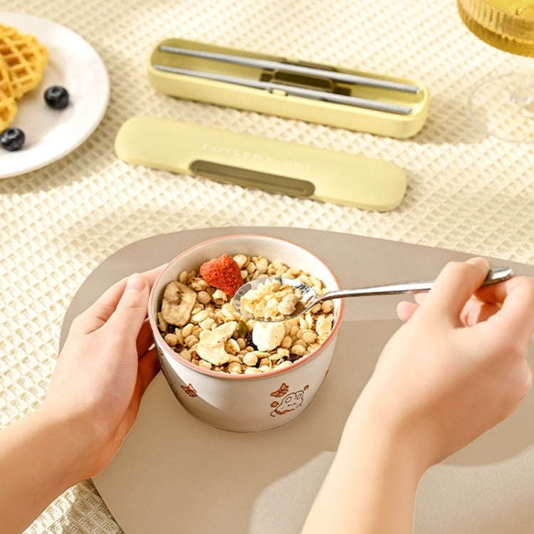 Portable Spoon Chopsticks Cutlery Set with Storage Box For Students, Office Workers and Camping(W...