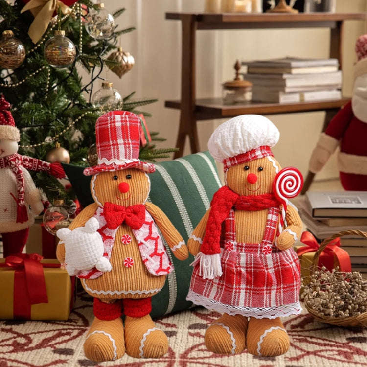 Christmas Decoration Ornament Gingerbread Man Retractable Window Figurine(Girl)