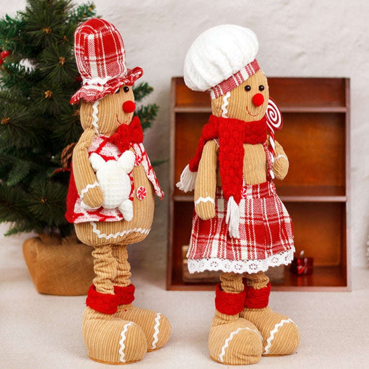 Christmas Decoration Ornament Gingerbread Man Retractable Window Figurine(Boy)