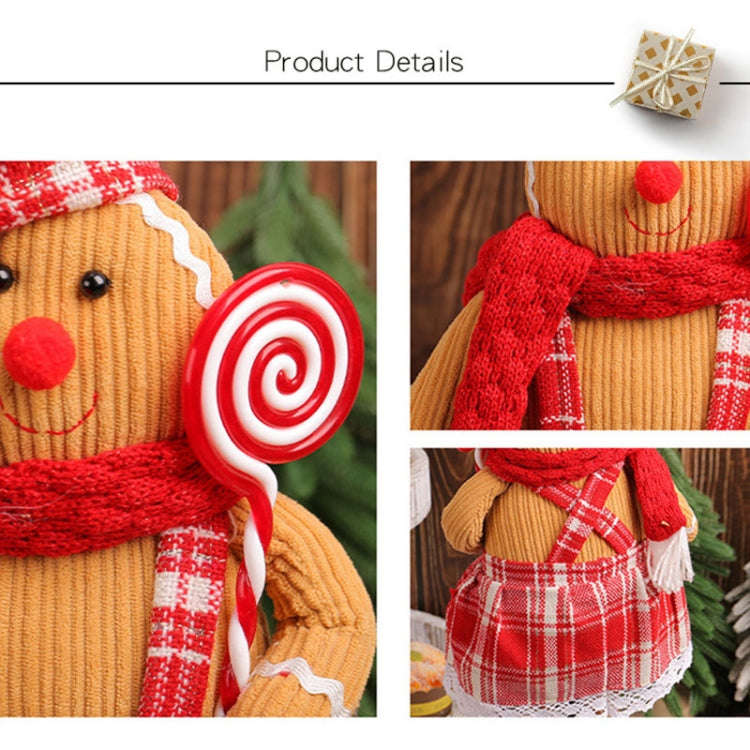 Christmas Decoration Ornament Gingerbread Man Retractable Window Figurine(Boy)