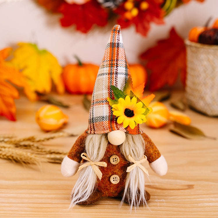 Christmas Thanksgiving Decorations Sunflower Maple Leaf Doll Faceless Doll Ornament(Girl)