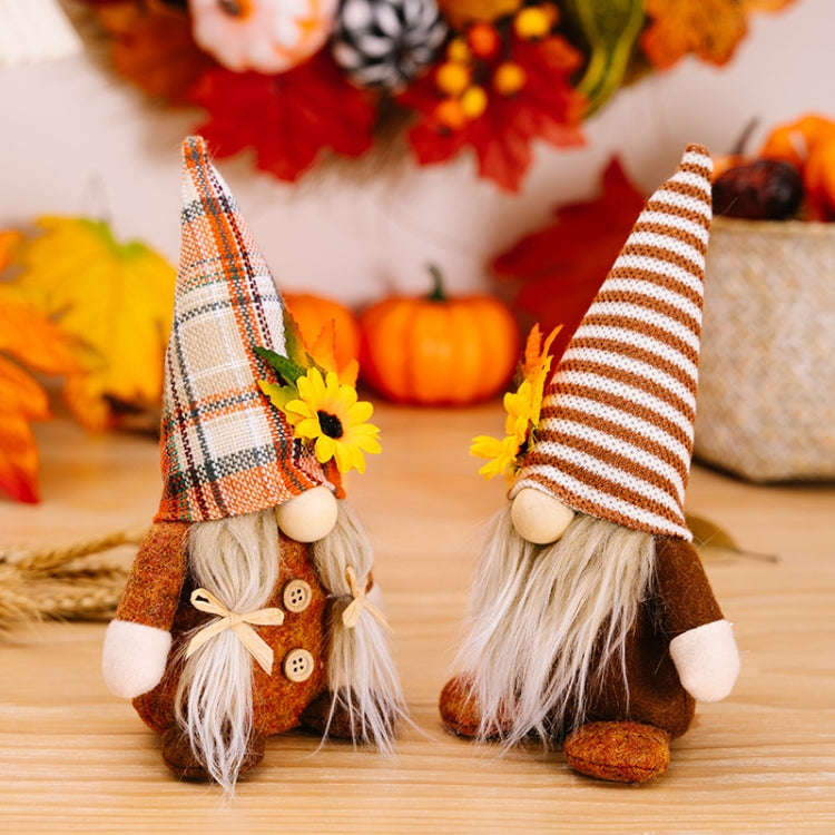 Christmas Thanksgiving Decorations Sunflower Maple Leaf Doll Faceless Doll Ornament(Boy)
