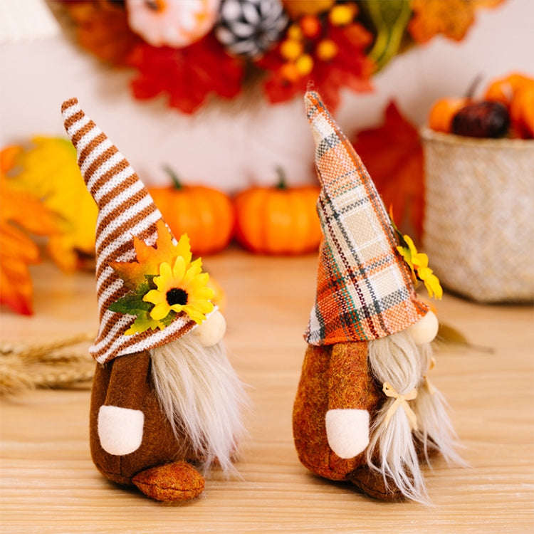 Christmas Thanksgiving Decorations Sunflower Maple Leaf Doll Faceless Doll Ornament(Boy)