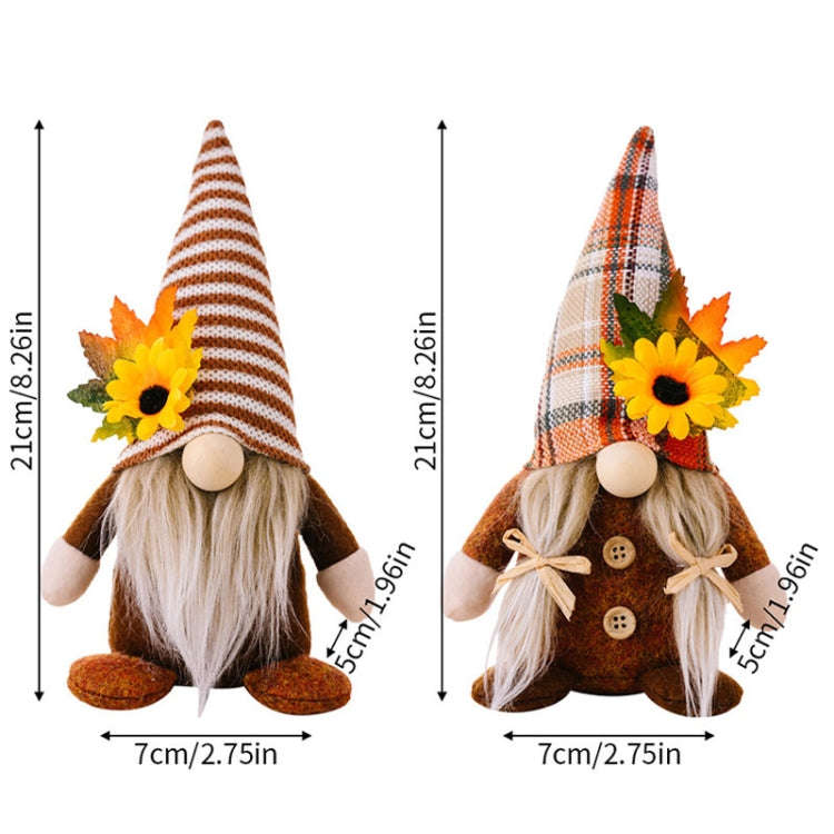 Christmas Thanksgiving Decorations Sunflower Maple Leaf Doll Faceless Doll Ornament(Boy)