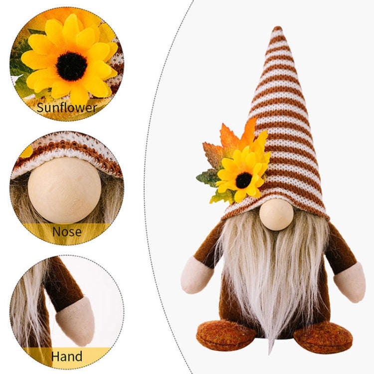Christmas Thanksgiving Decorations Sunflower Maple Leaf Doll Faceless Doll Ornament(Boy)