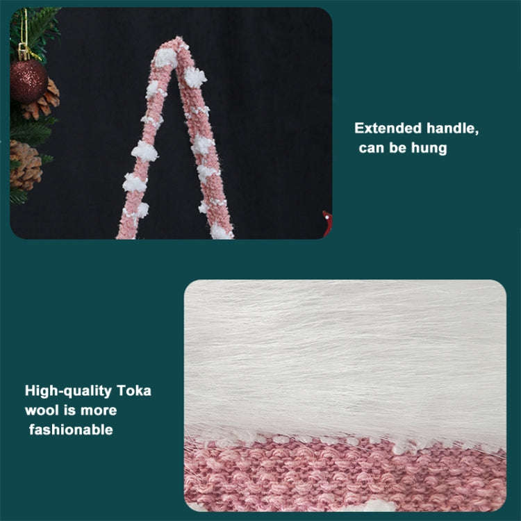 Knitted Velvet Gift Bag For Christmas Presents With Handle And 3D Doll Decoration, Style: Snowman