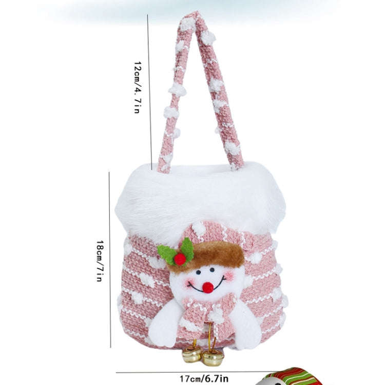Knitted Velvet Gift Bag For Christmas Presents With Handle And 3D Doll Decoration, Style: Elk