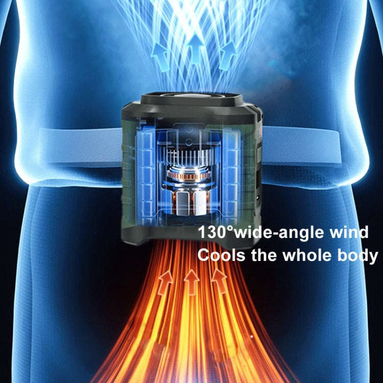 4000mAh Portable Hanging Waist Outdoor USB Fan High Wind Power Mini Fan(Blue)