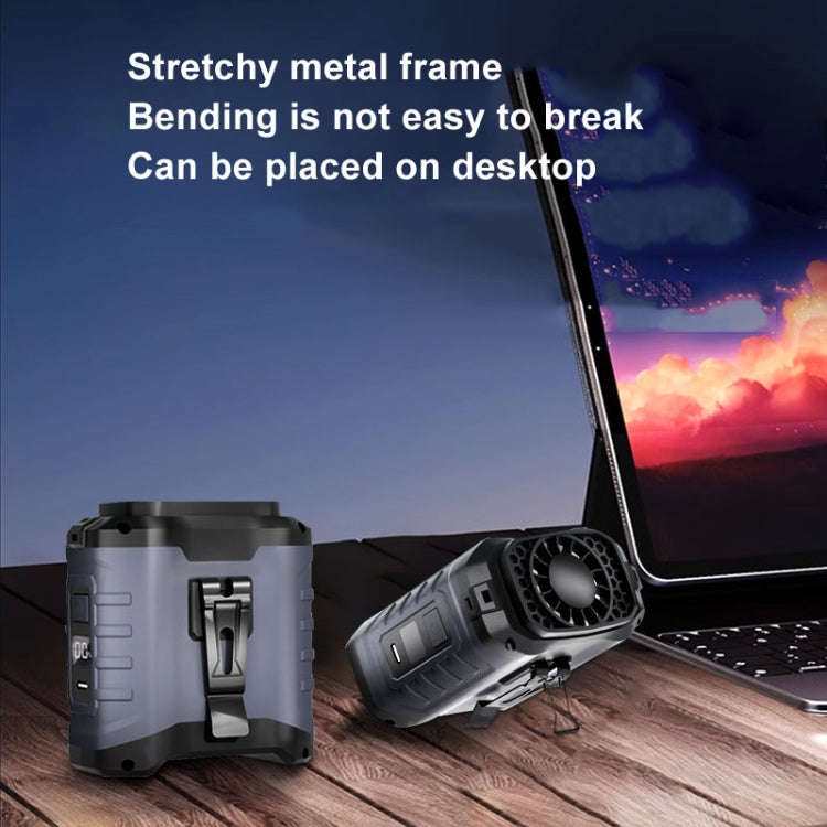 4000mAh Portable Hanging Waist Outdoor USB Fan High Wind Power Mini Fan(Army Green)