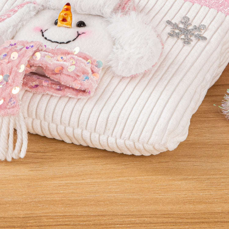 Pink Series Plush Gift Bags for Christmas Presents with Drawstring(Old Man)