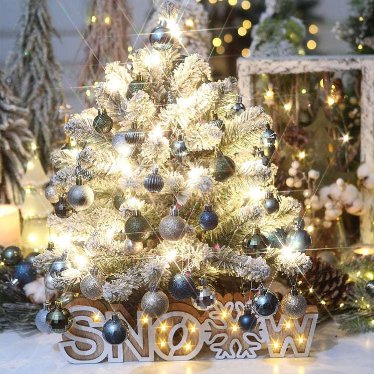 64pcs /Pack 3cm Small Plastic Christmas Ball Ornaments Set for Xmas Tree(Gold Red)