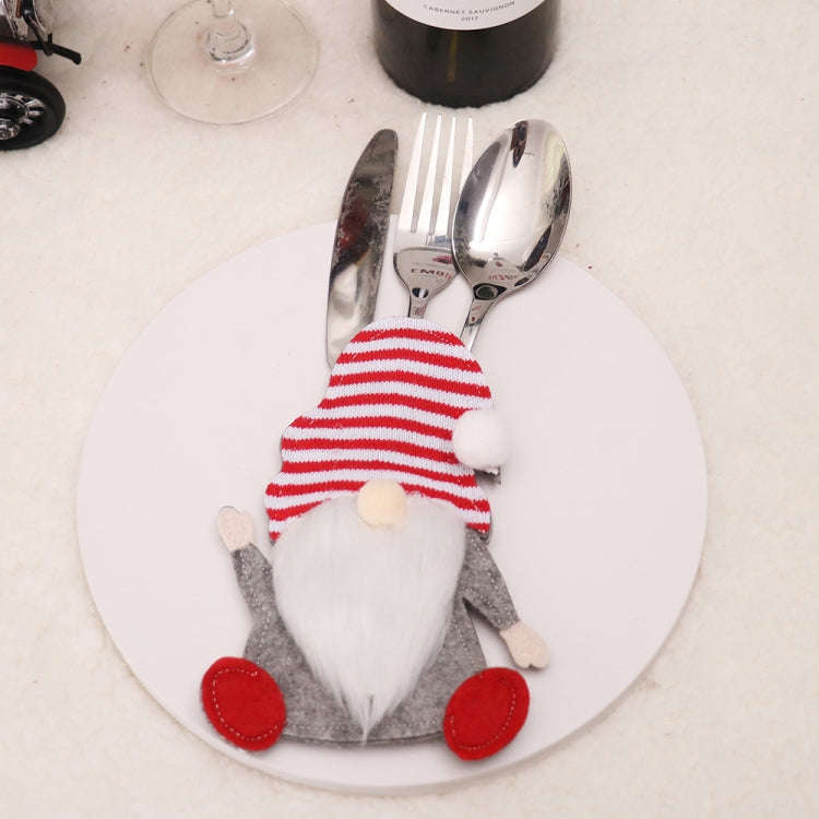 A Style Cartoon Faceless Doll Knife Fork Cover Christmas Decorations