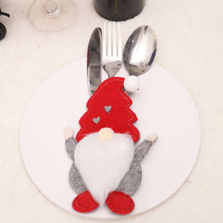 B Style Cartoon Faceless Doll Knife Fork Cover Christmas Decorations
