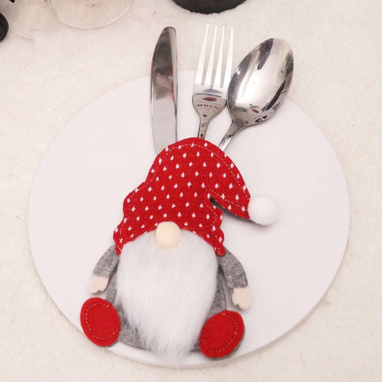 C Style Cartoon Faceless Doll Knife Fork Cover Christmas Decorations