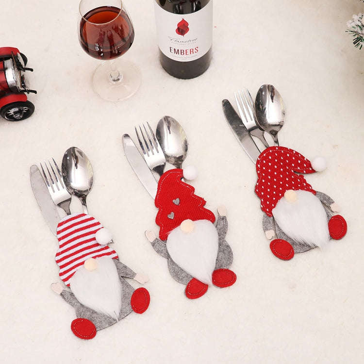 B Style Cartoon Faceless Doll Knife Fork Cover Christmas Decorations