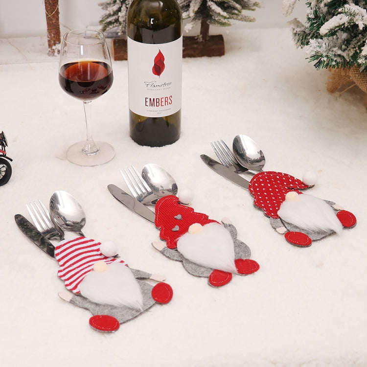 C Style Cartoon Faceless Doll Knife Fork Cover Christmas Decorations