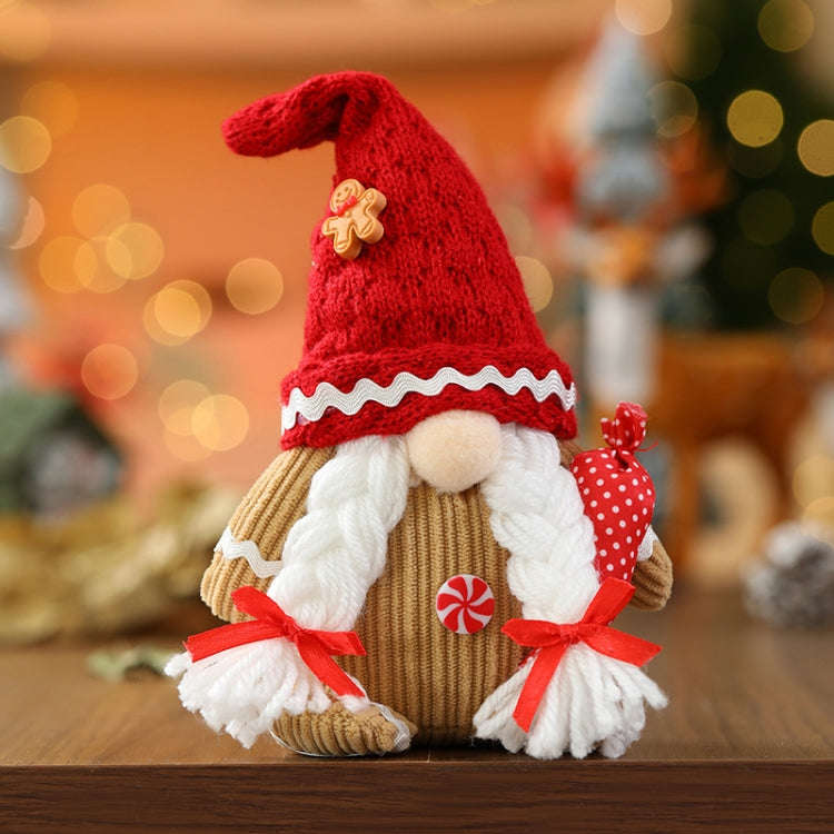 Christmas Faceless Old Man Ornament Cartoon Doll Window Decoration Decorations(Female)