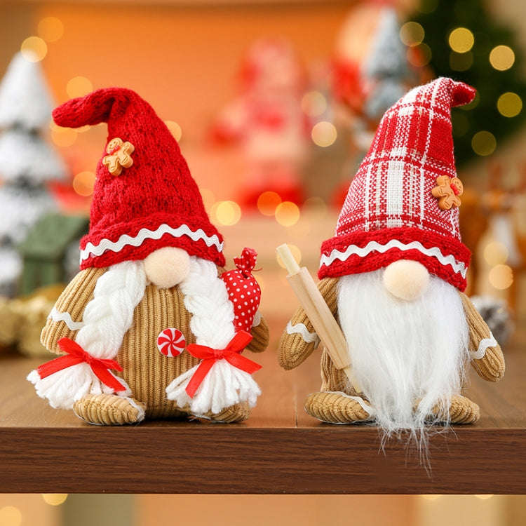 Christmas Faceless Old Man Ornament Cartoon Doll Window Decoration Decorations(Female)