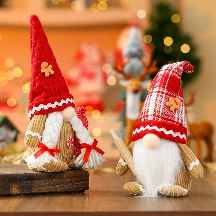 Christmas Faceless Old Man Ornament Cartoon Doll Window Decoration Decorations(Female)