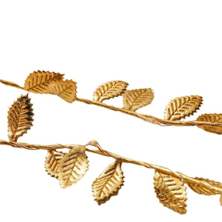 2m 20 Lights LED Artificial Golden Leaf Vine Light String For Christmas Holiday Decoration