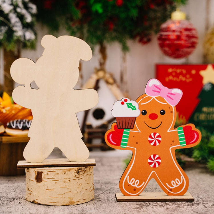 Gingerbread Man Wooden Ornament Christmas Decoration Supplies(Male)