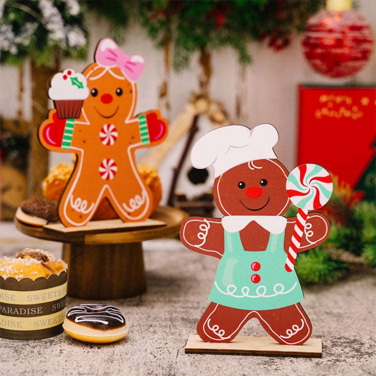 Gingerbread Man Wooden Ornament Christmas Decoration Supplies(Male)