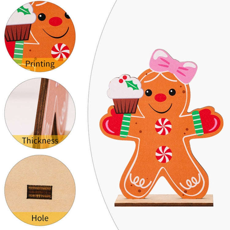 Gingerbread Man Wooden Ornament Christmas Decoration Supplies(Male)