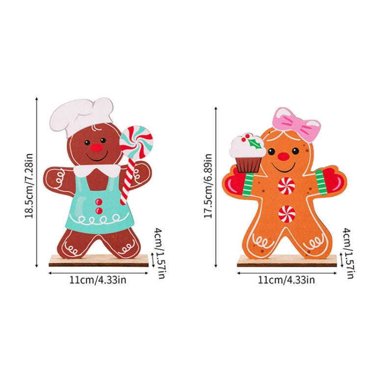 Gingerbread Man Wooden Ornament Christmas Decoration Supplies(Male)