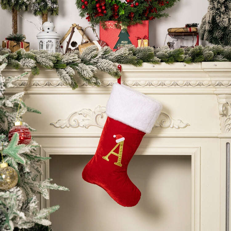 Velvet Alphabet Stock Christmas Decoration Supplies DIY Gift Stock, Style: A