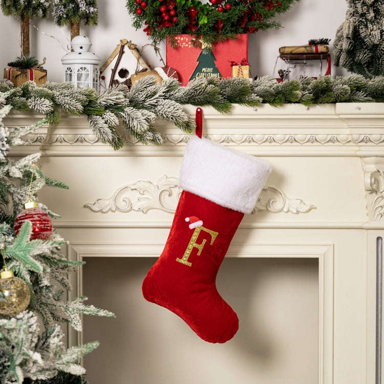 Velvet Alphabet Stock Christmas Decoration Supplies DIY Gift Stock, Style: F