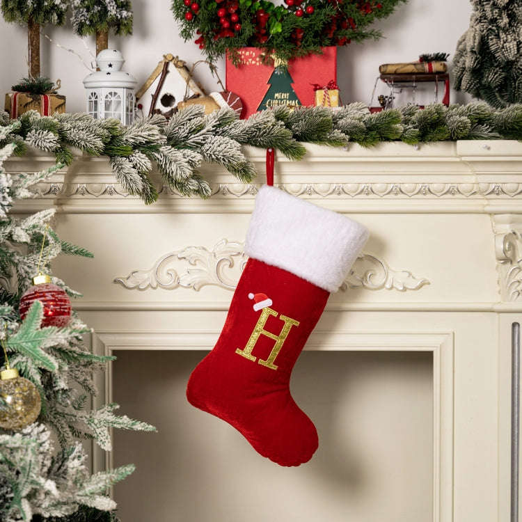 Velvet Alphabet Stock Christmas Decoration Supplies DIY Gift Stock, Style: H