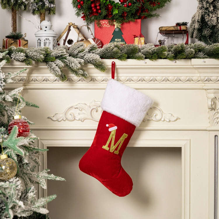 Velvet Alphabet Stock Christmas Decoration Supplies DIY Gift Stock, Style: M