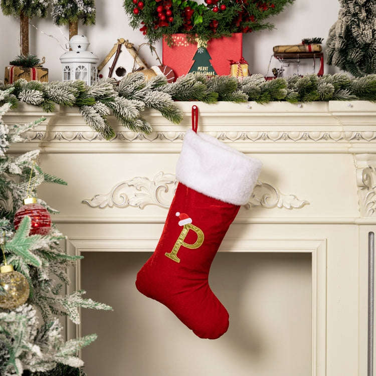 Velvet Alphabet Stock Christmas Decoration Supplies DIY Gift Stock, Style: P