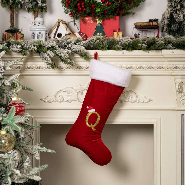 Velvet Alphabet Stock Christmas Decoration Supplies DIY Gift Stock, Style: Q