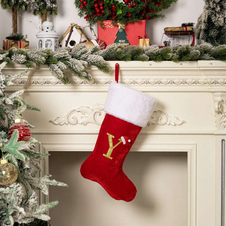 Velvet Alphabet Stock Christmas Decoration Supplies DIY Gift Stock, Style: Y