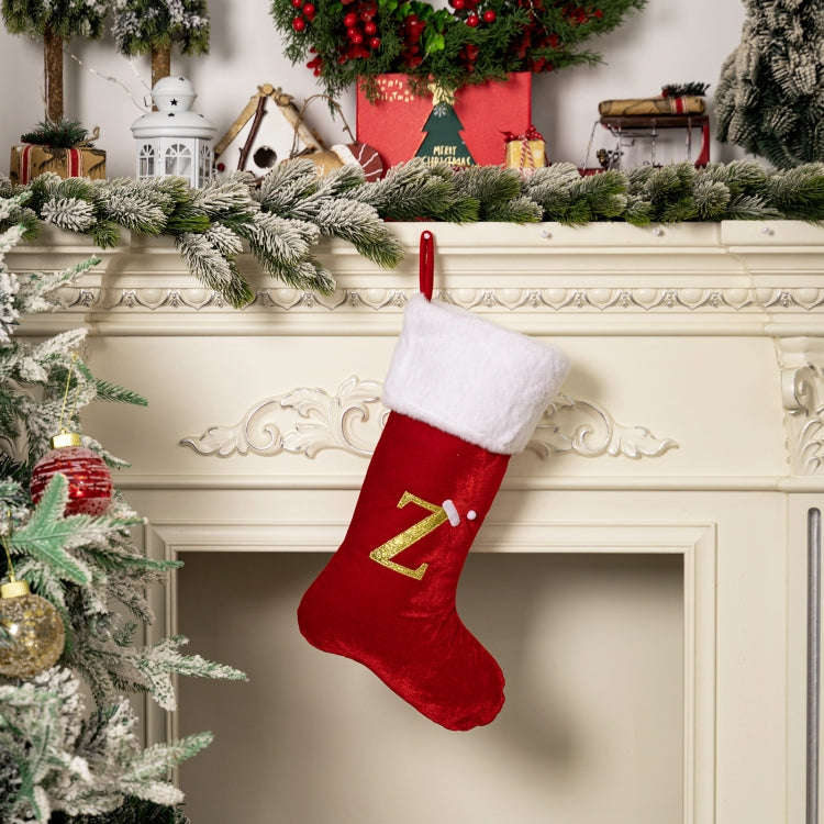 Velvet Alphabet Stock Christmas Decoration Supplies DIY Gift Stock, Style: Z