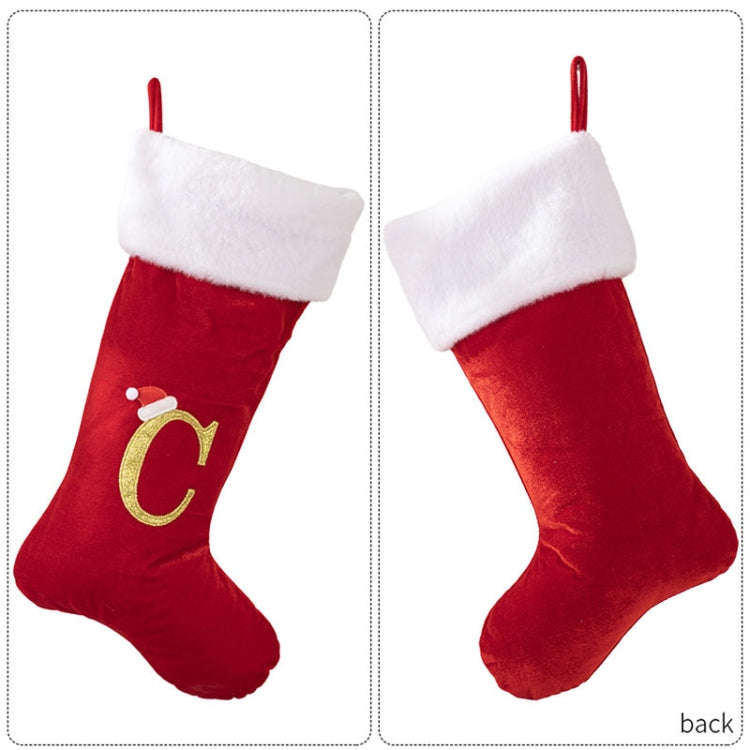 Velvet Alphabet Stock Christmas Decoration Supplies DIY Gift Stock, Style: A