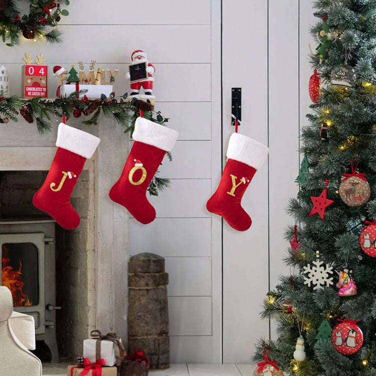 Velvet Alphabet Stock Christmas Decoration Supplies DIY Gift Stock, Style: A