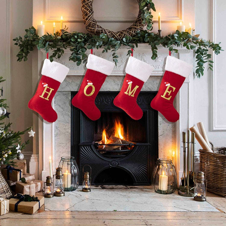 Velvet Alphabet Stock Christmas Decoration Supplies DIY Gift Stock, Style: C