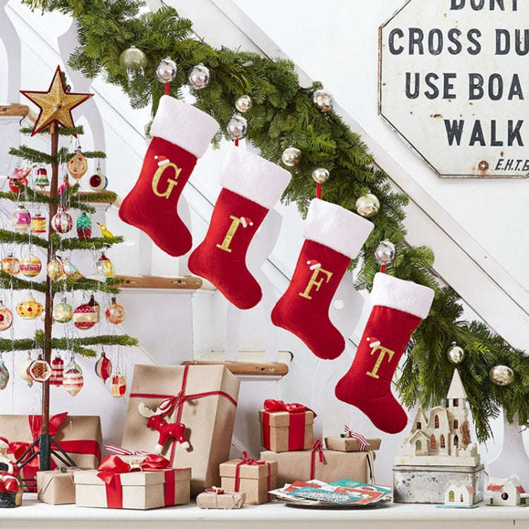 Velvet Alphabet Stock Christmas Decoration Supplies DIY Gift Stock, Style: C