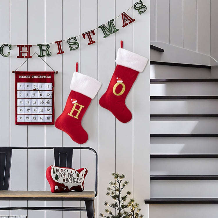 Velvet Alphabet Stock Christmas Decoration Supplies DIY Gift Stock, Style: C