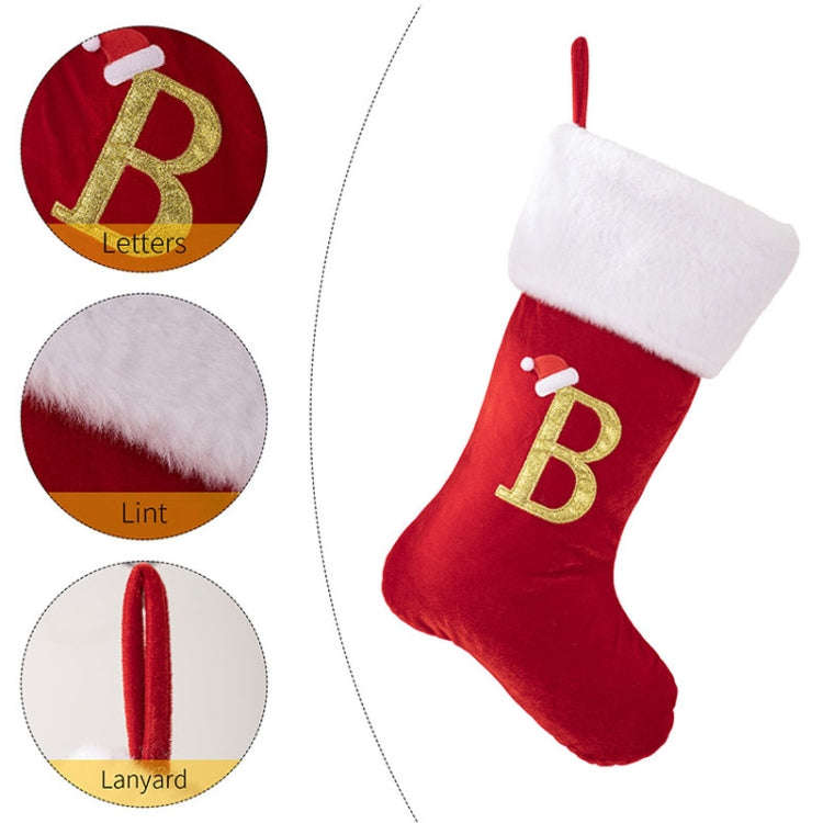 Velvet Alphabet Stock Christmas Decoration Supplies DIY Gift Stock, Style: C