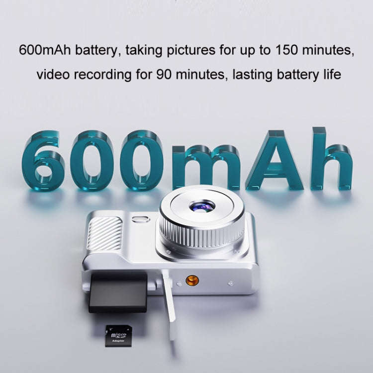 1080P HD Student Retro Digital Card Camera, Color: White+32G