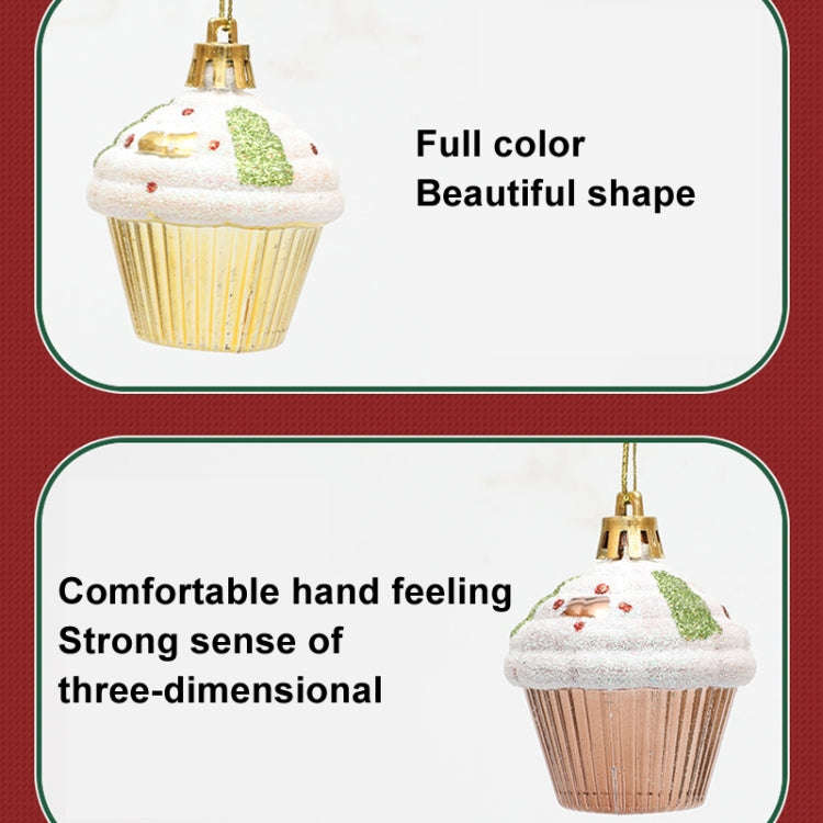 4pcs /Box Glossy Round Pastry Christmas Balls Painted Christmas Tree Hanging Decoration(Gold)