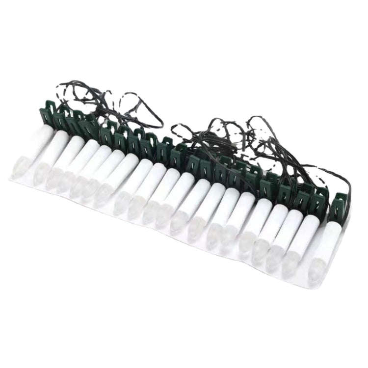 20LEDs Clip-on Candle Lights USB Power Supply for Xmas Tree Wedding Party Decor Warm White